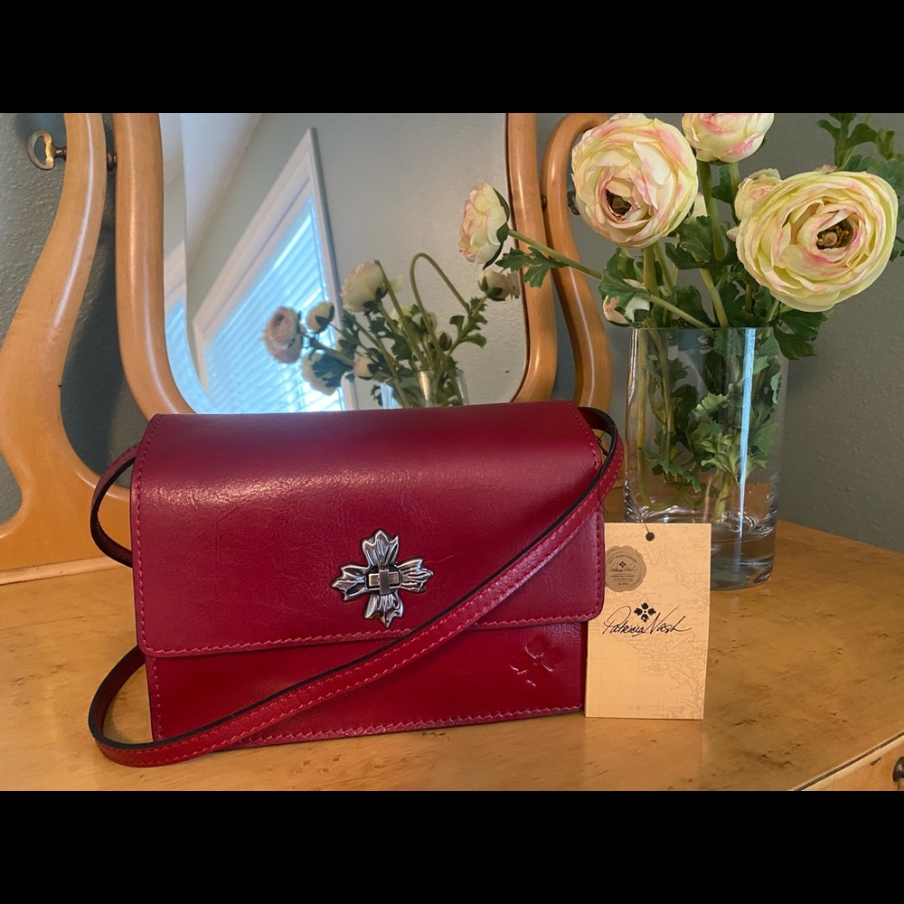 Brand New w/ Tags Patricia Nash Consilina Leather Red Crossbody